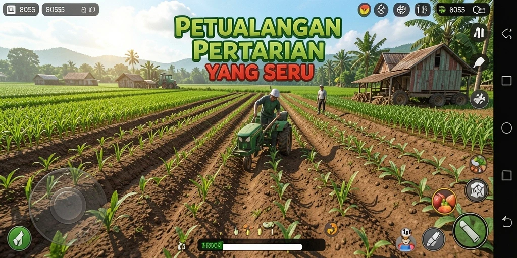 Tangkapan layar 8055 menampilkan pengalaman bertani yang menarik dan imersif.