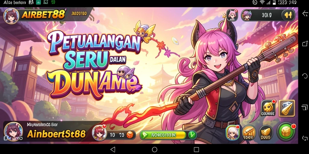 Tampilan gameplay AIRBET88 yang penuh aksi dan karakter anime.