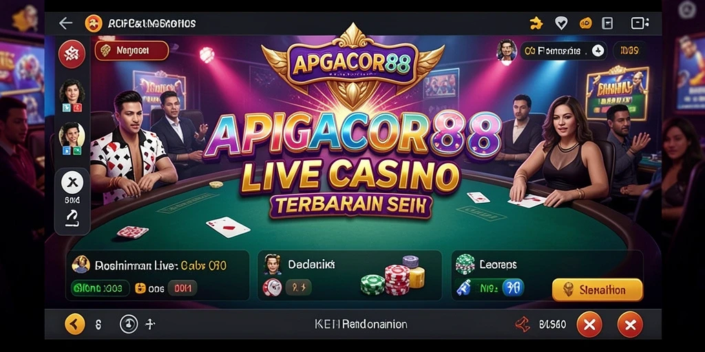 Screenshot gameplay APIGACOR88 menampilkan dealer langsung yang profesional.