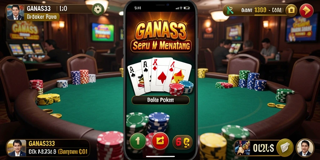 Tampilan gameplay Poker yang seru dan menantang di GANAS33.