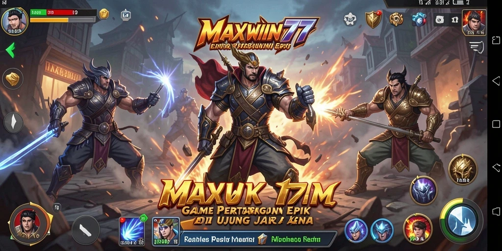 Tampilan gameplay dalam pertarungan seru di MAXWIN77.