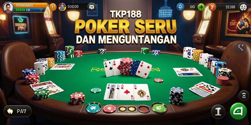 Screenshot gameplay TKP188 menampilkan aksi Poker yang mendebarkan.
